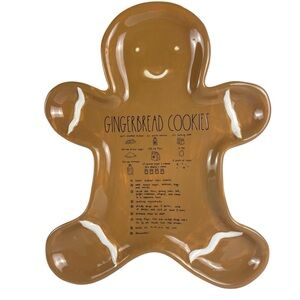 Rae Dunn Gingerbread Man Recipe Ceramic Cookie Platter Tray Plate